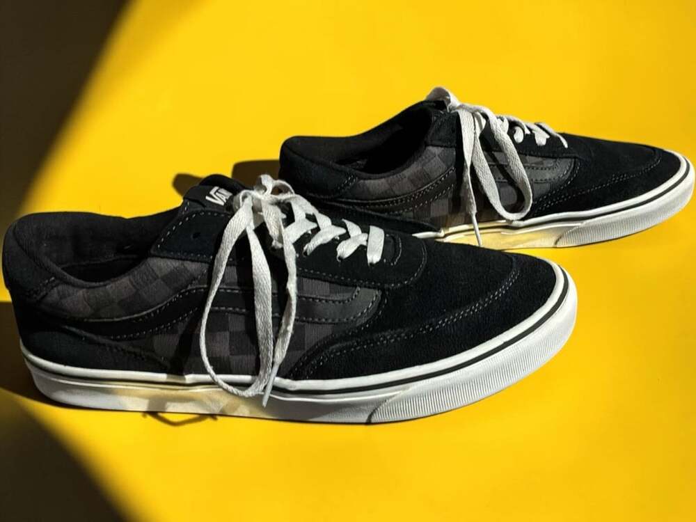 Vans Brooklyn LS Black Asphalt Check Sneakers Shoes